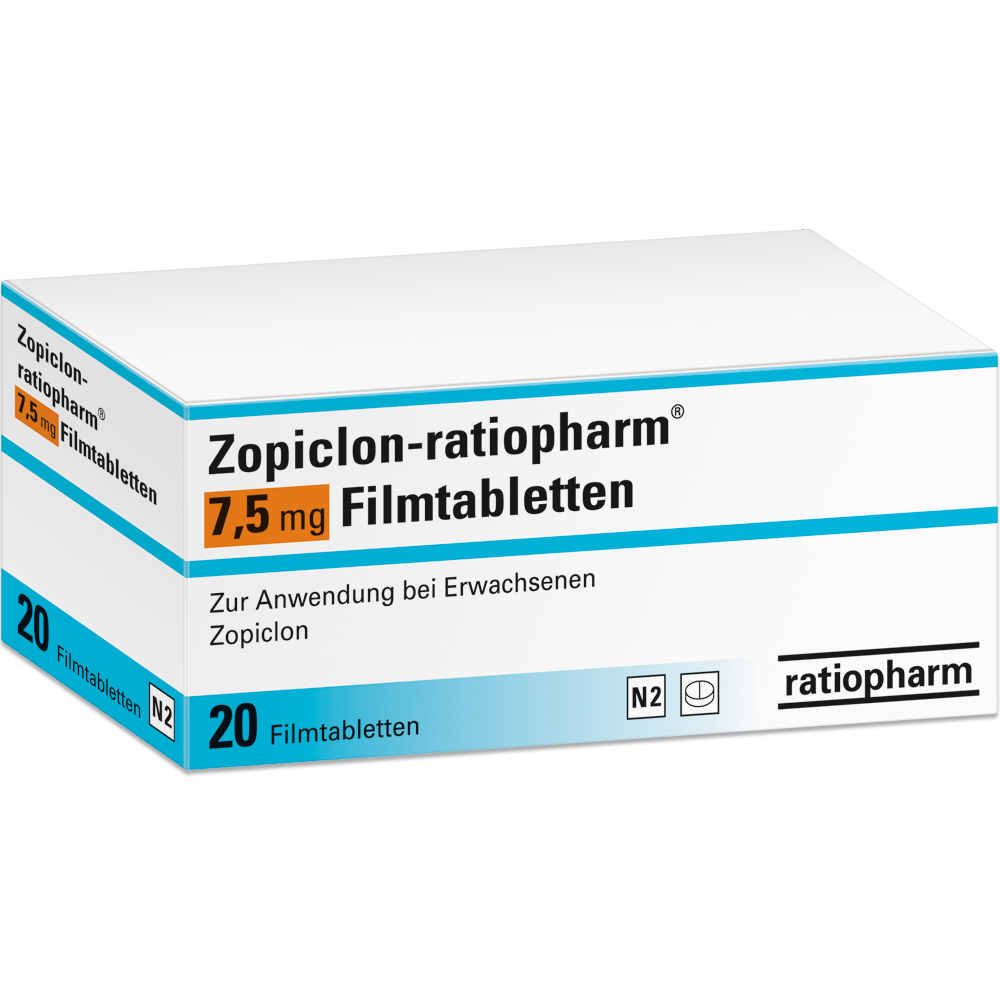 Zopiclon 7,5 mg Filmtabletten – Schlafmittel zur Behandlung vorübergehender Schlaflosigkeit bei Erwachsenen.